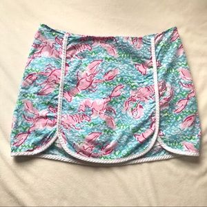 Lilly Pulitzer lobstah roll skort blue pink 4